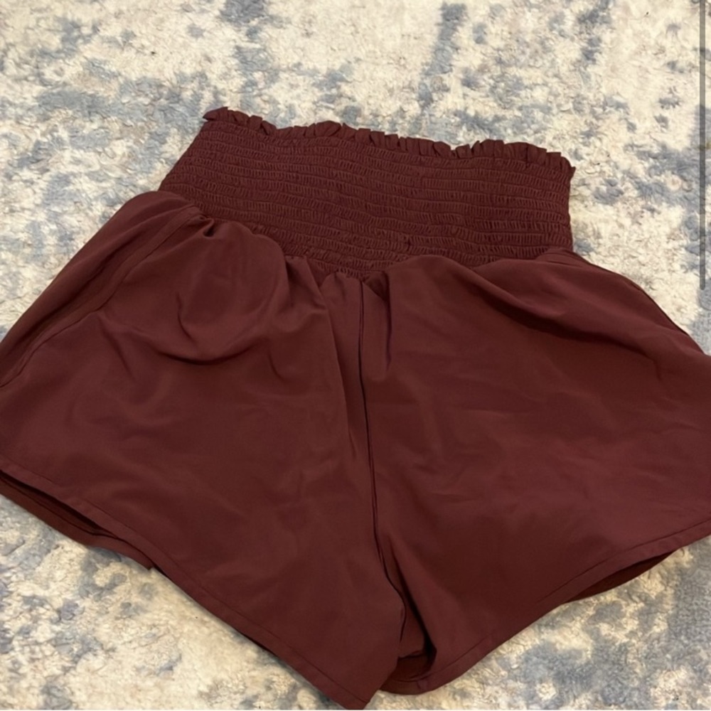 Aerie real me shorts, maroon
